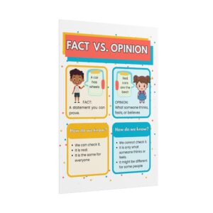 Fact vs. Opinion Educational Poster — Rolled Classroom Chart for Elementary Literacy, view 4